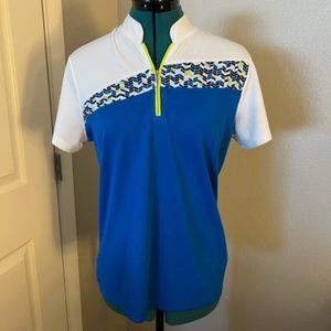 Izod Golf Zip-Up Short-Sleeved Top - Sz M